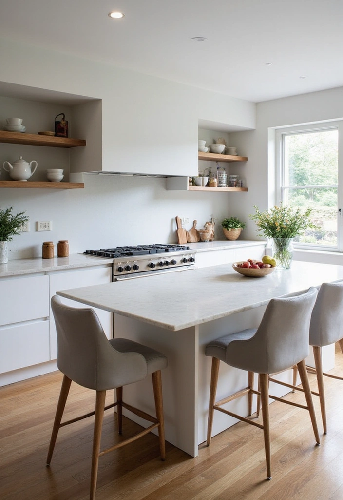Zeitlose Eleganz: 21 Moderne Küche mit strahlend weißen Quarz-Arbeitsplatten! - 21. Multifunktionale Küchen: Flexibilität und Stil